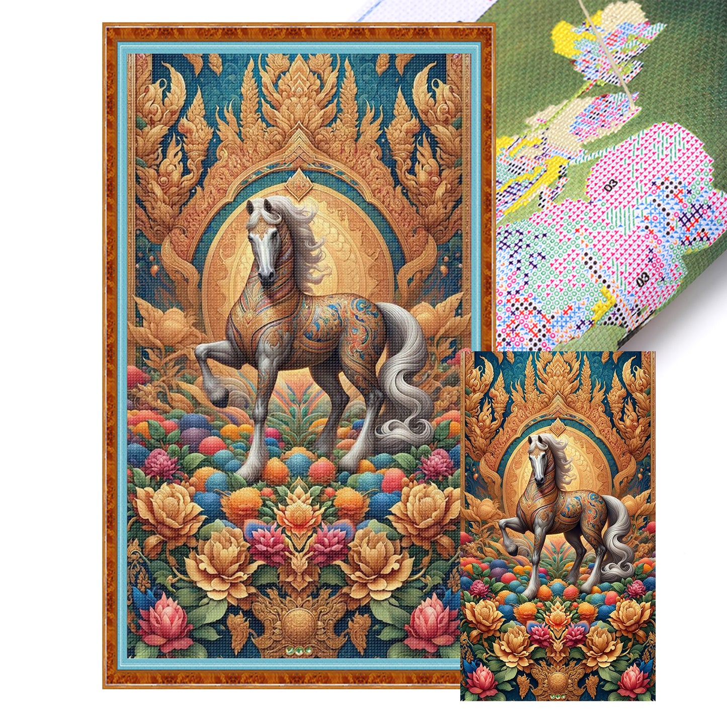 Horse - Full 11CT Stamped Cross Stitch 40x70CM - Huacan