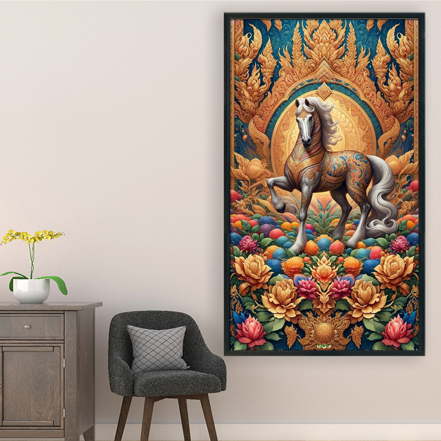 Horse - Full 11CT Stamped Cross Stitch 40x70CM - Huacan
