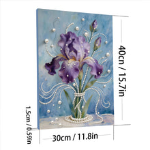 Load image into Gallery viewer, DIY Pearl Painting Kit 30x40CM Iris Framed Handmade Pearl Material Art Set Room Wall Decoration
