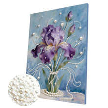 Load image into Gallery viewer, DIY Pearl Painting Kit 30x40CM Iris Framed Handmade Pearl Material Art Set Room Wall Decoration
