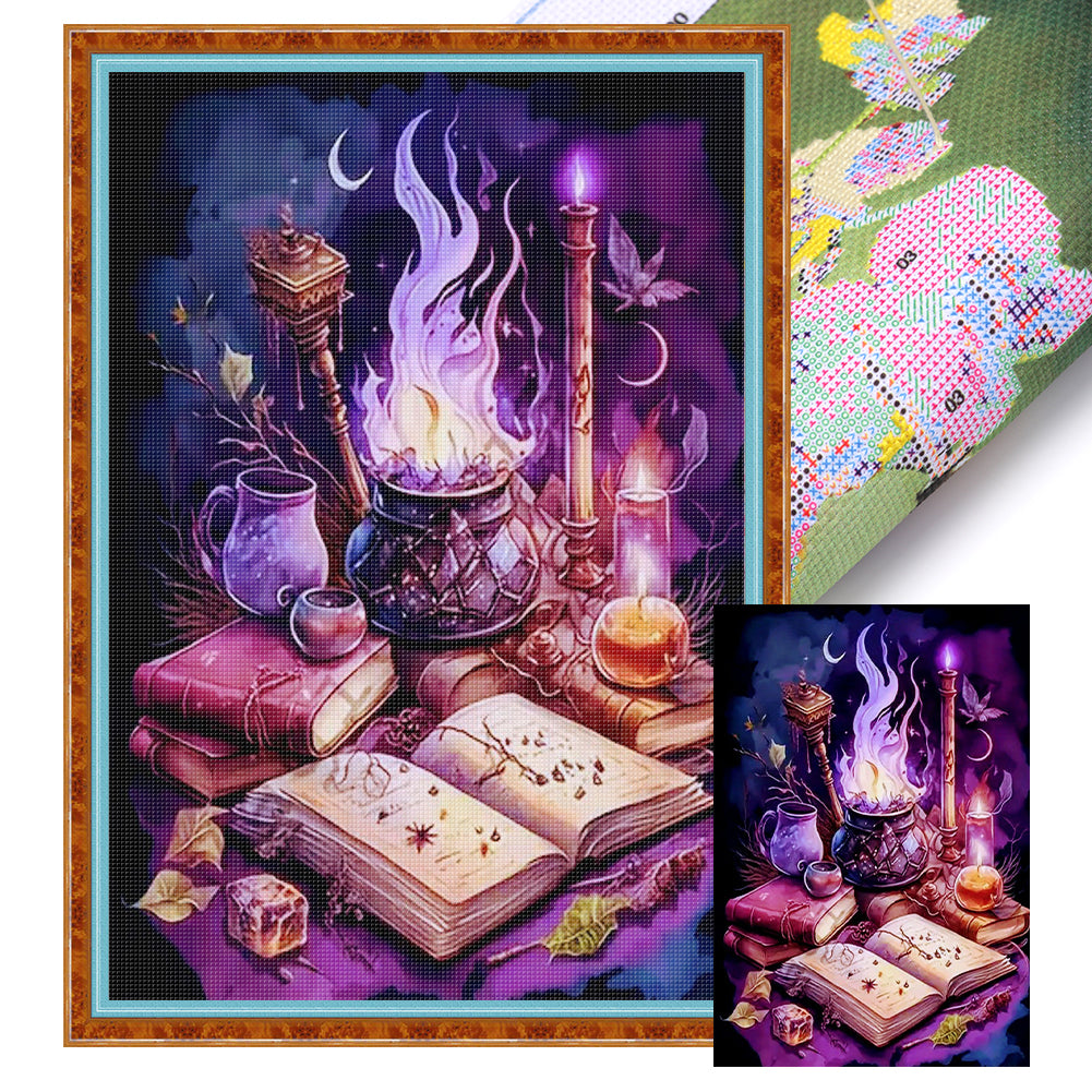Magic Cauldron - Full 11CT Stamped Cross Stitch 40x55CM - Huacan