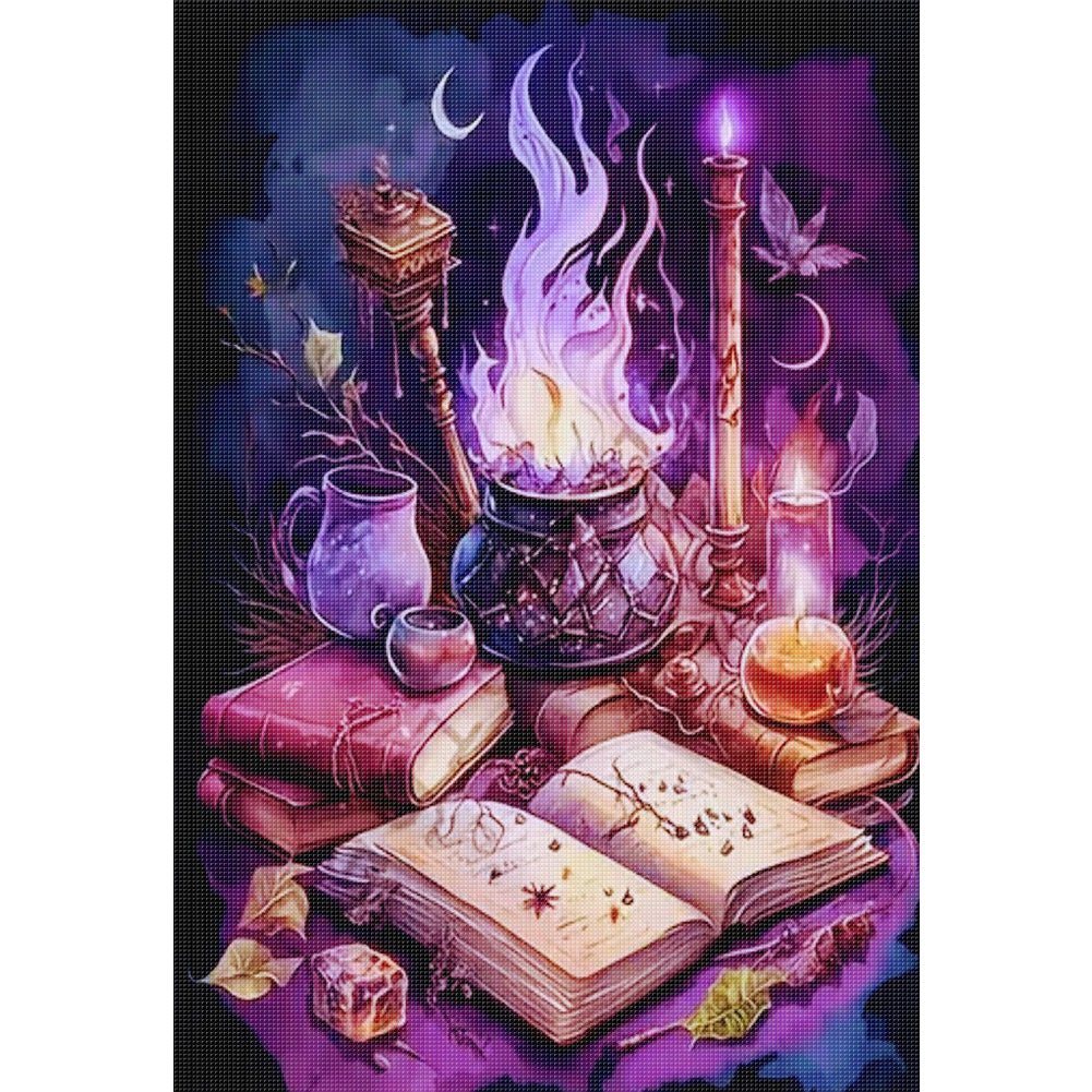 Magic Cauldron - Full 11CT Stamped Cross Stitch 40x55CM - Huacan