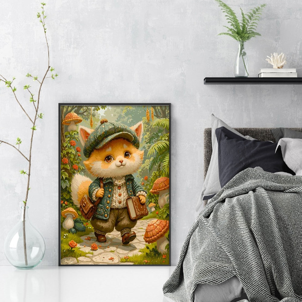 Fox In Forest - Full 11CT Stamped Cross Stitch 40x53CM - Huacan