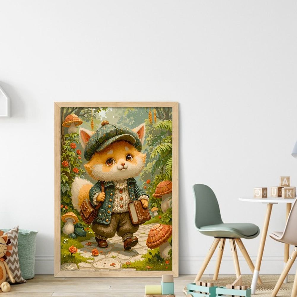 Fox In Forest - Full 11CT Stamped Cross Stitch 40x53CM - Huacan