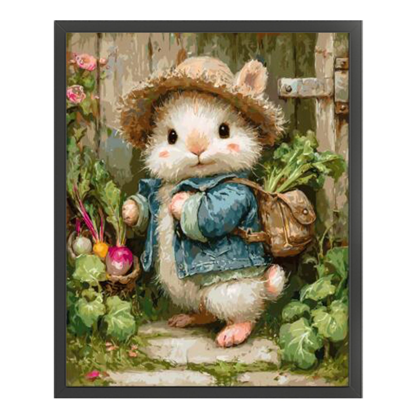 Rabbit With Schoolbag - Full 11CT Stamped Cross Stitch 40x50CM - Huacan