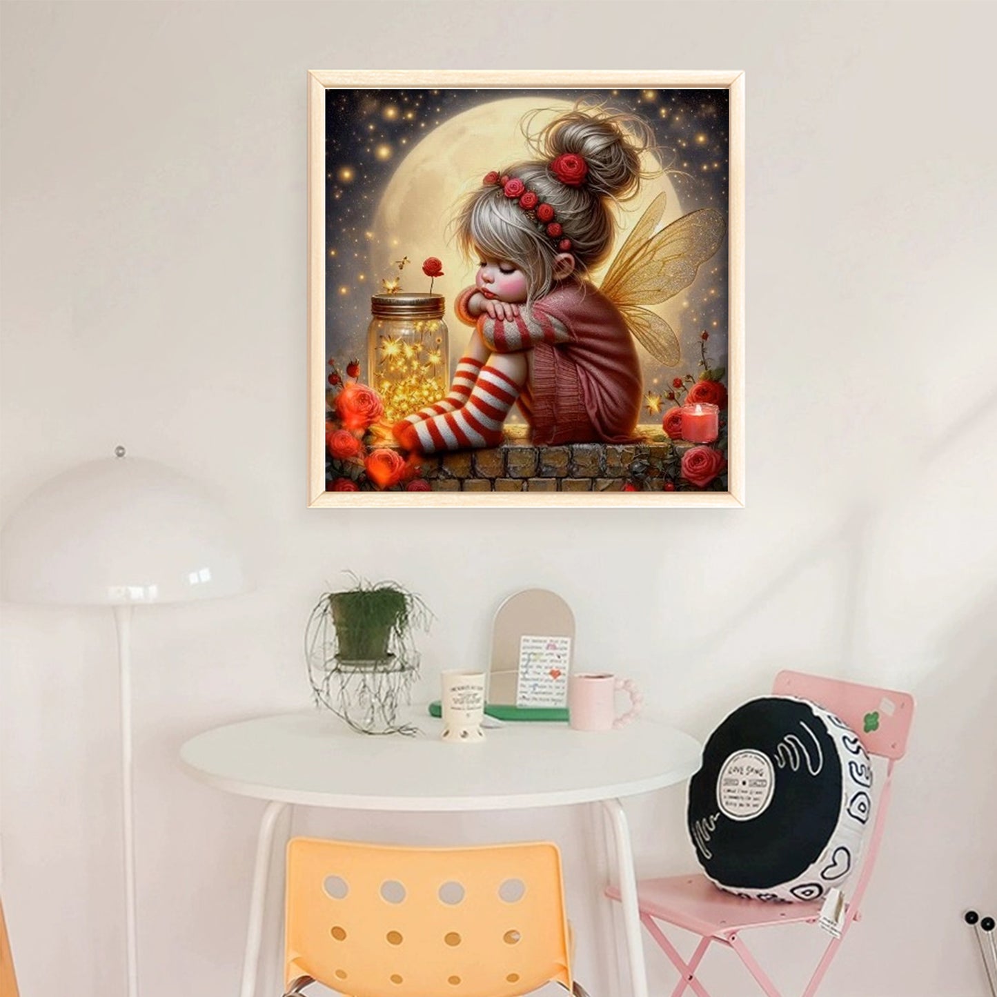 Butterfly Girl - Full 14CT Stamped Cross Stitch 50x50CM - Huacan