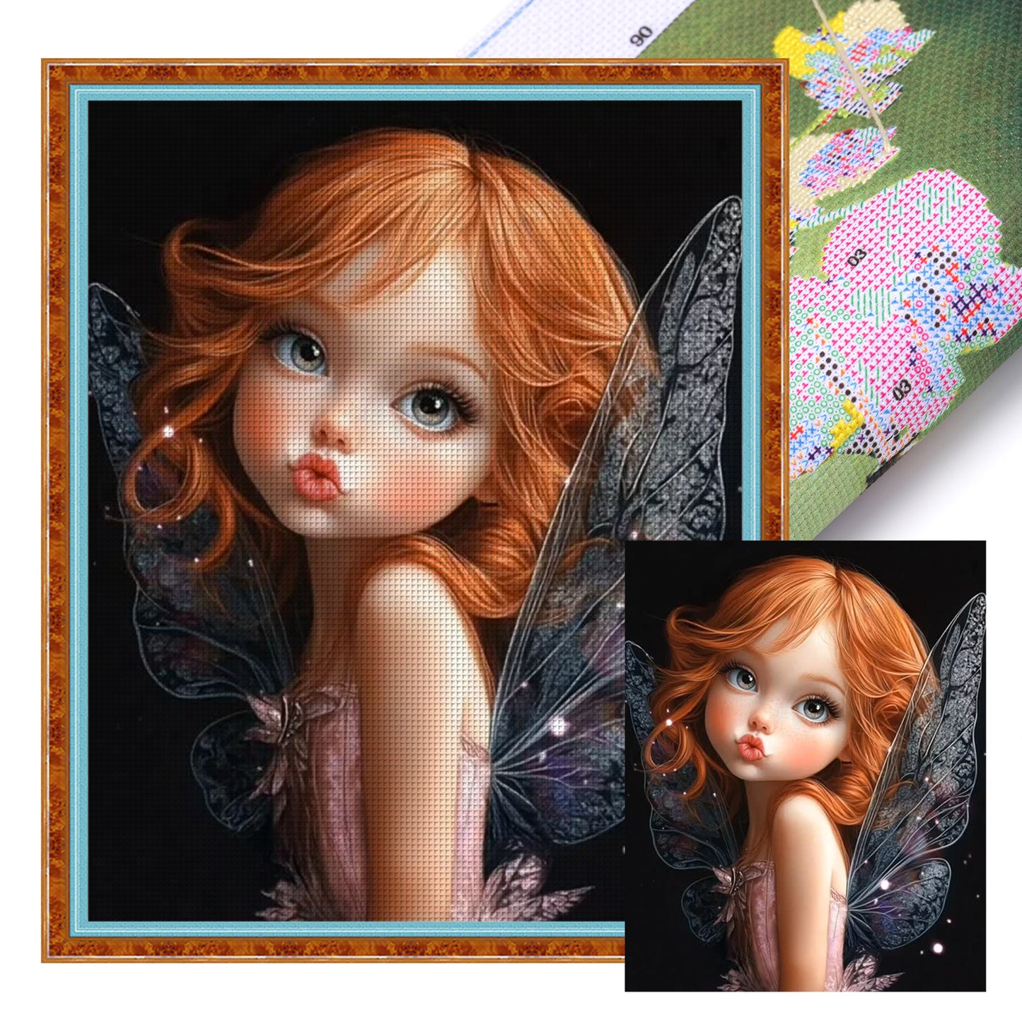 Butterfly Girl - Full 14CT Stamped Cross Stitch 40x50CM - Huacan