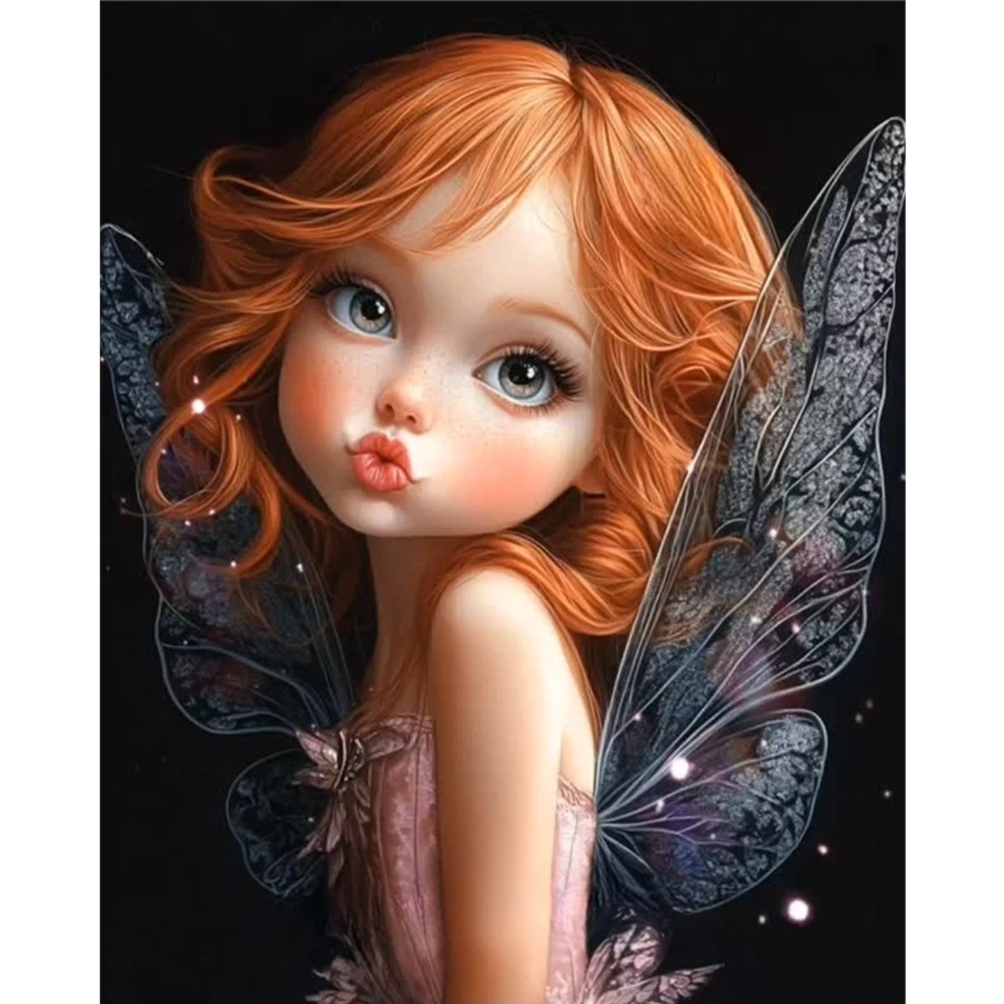 Butterfly Girl - Full 14CT Stamped Cross Stitch 40x50CM - Huacan