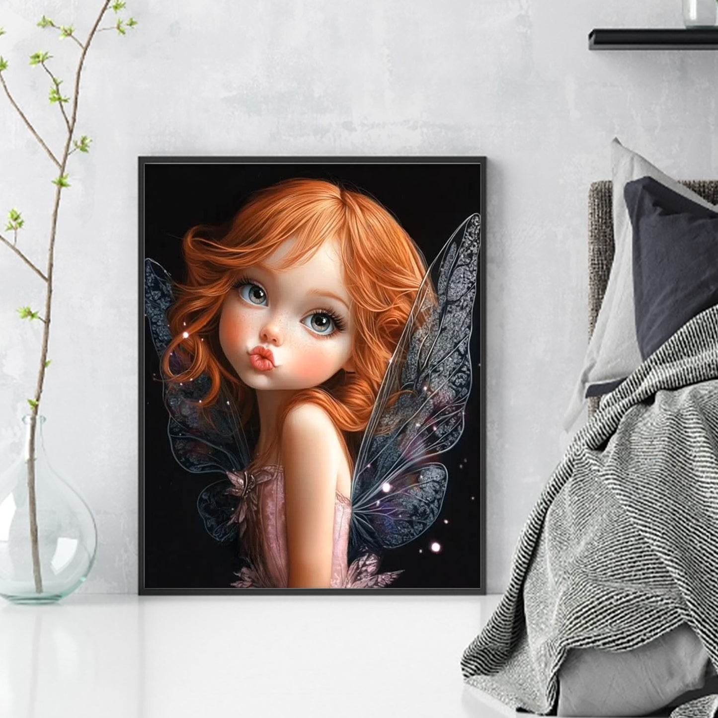 Butterfly Girl - Full 14CT Stamped Cross Stitch 40x50CM - Huacan