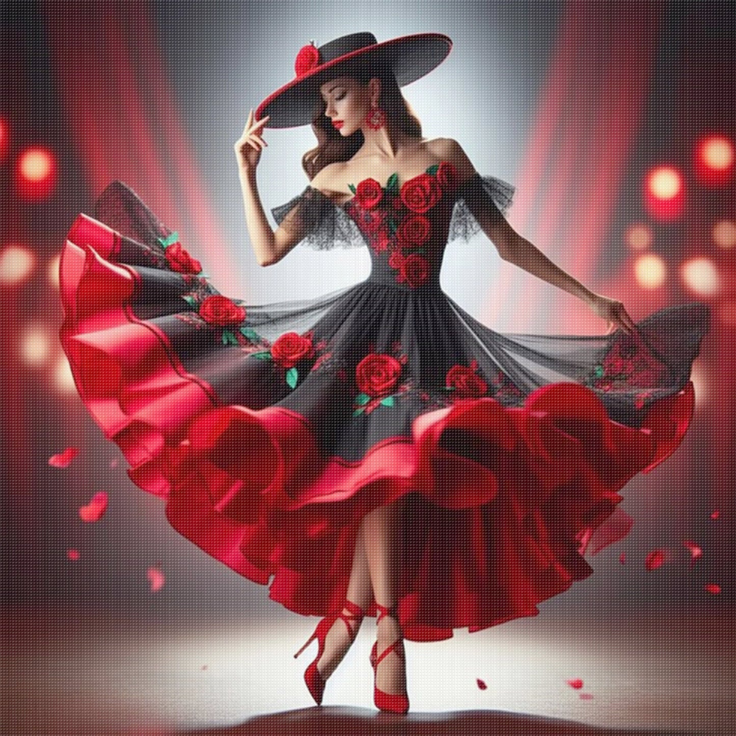Girl - Full 18CT Stamped Cross Stitch 45x45CM - Huacan