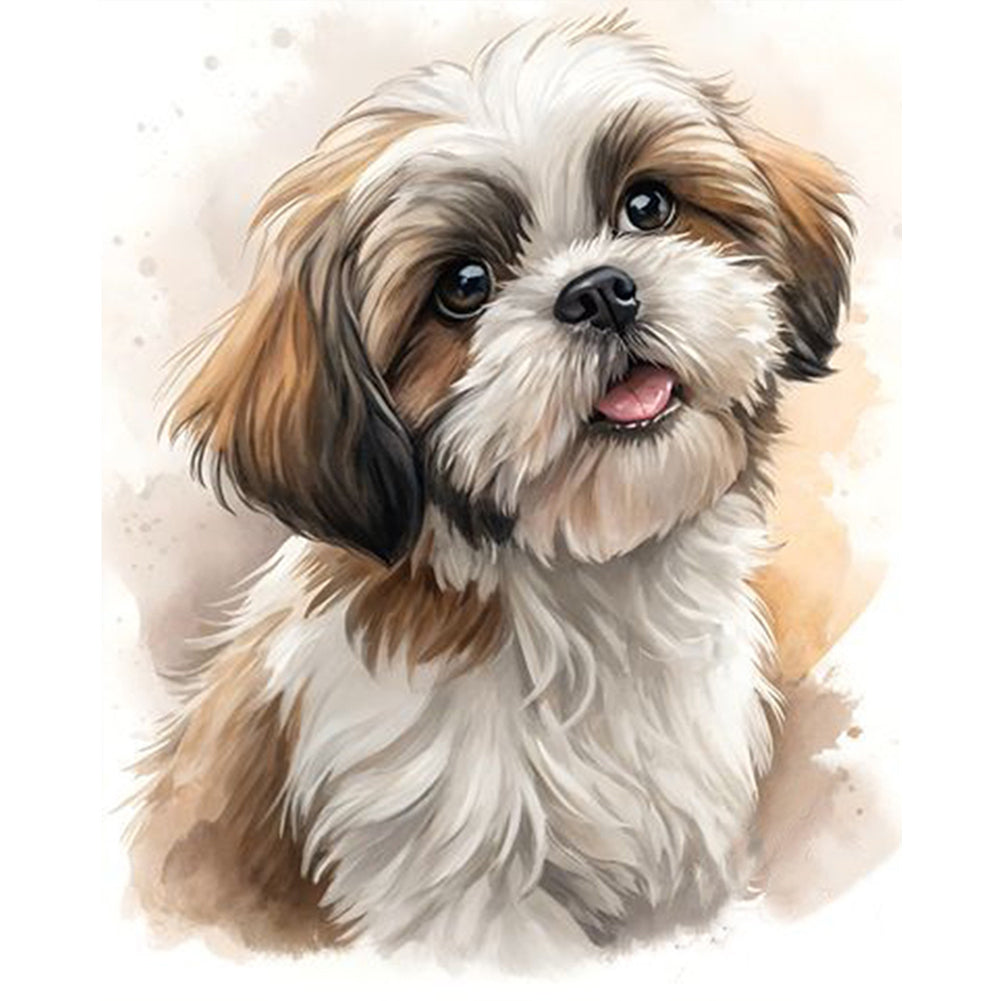 Shih Tzu-Dog - Full 14CT Counted Cross Stitch 40x50CM - Yishu