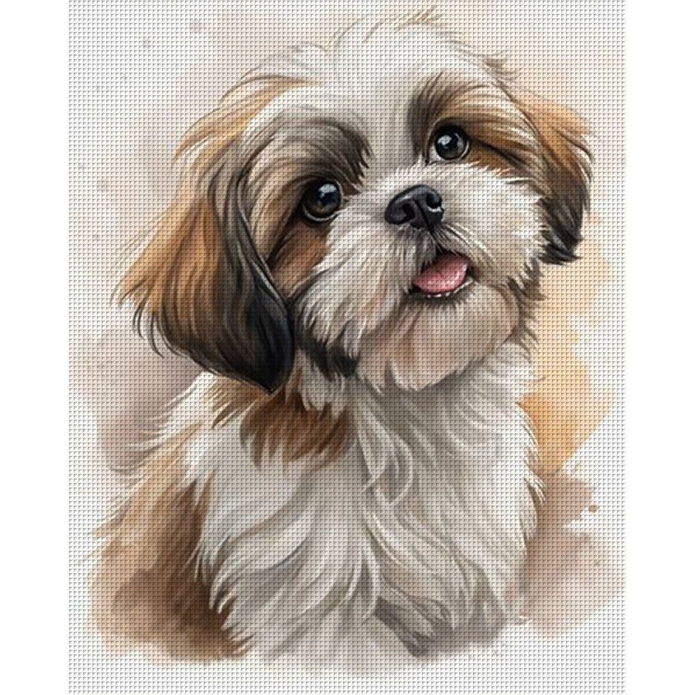 Shih Tzu-Dog - Full 14CT Counted Cross Stitch 40x50CM - Yishu