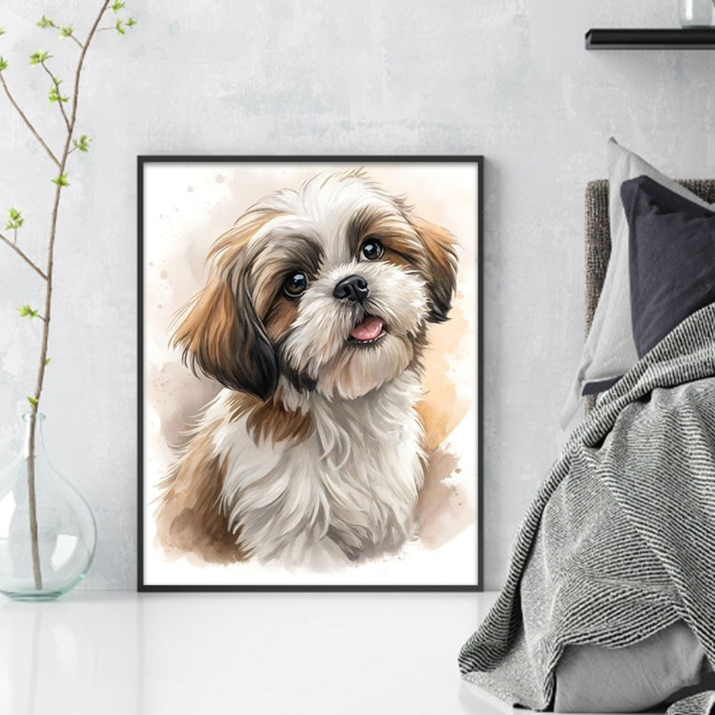 Shih Tzu-Dog - Full 14CT Counted Cross Stitch 40x50CM - Yishu