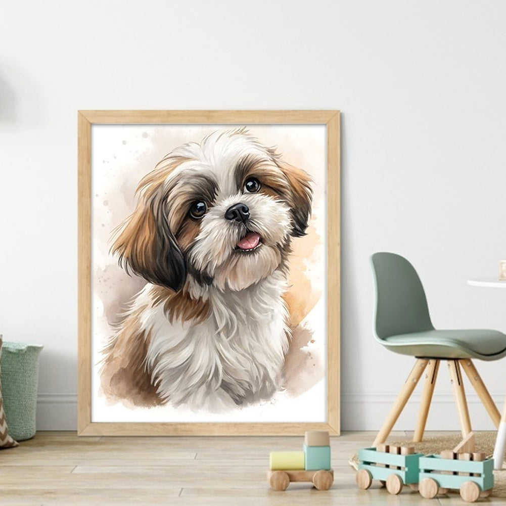 Shih Tzu-Dog - Full 14CT Counted Cross Stitch 40x50CM - Yishu