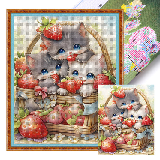 Carefree Cat - Full 11CT Stamped Cross Stitch 41x51CM - Mona Lisa(40Colors）