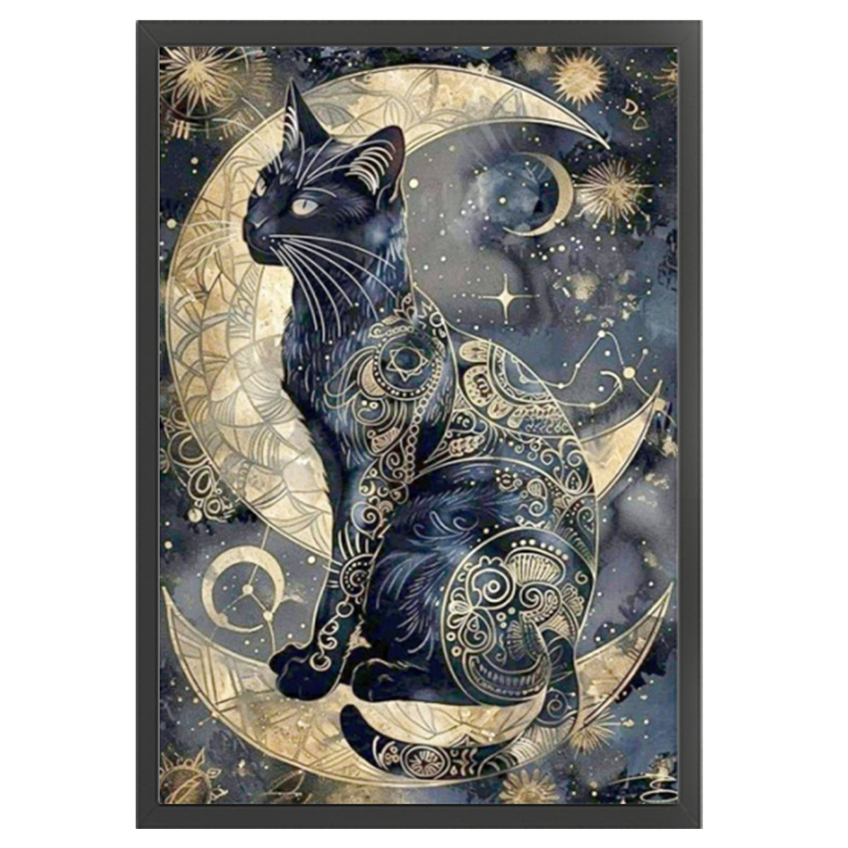 Black Cat - Full 14CT Counted Cross Stitch 40*60CM - Huacan