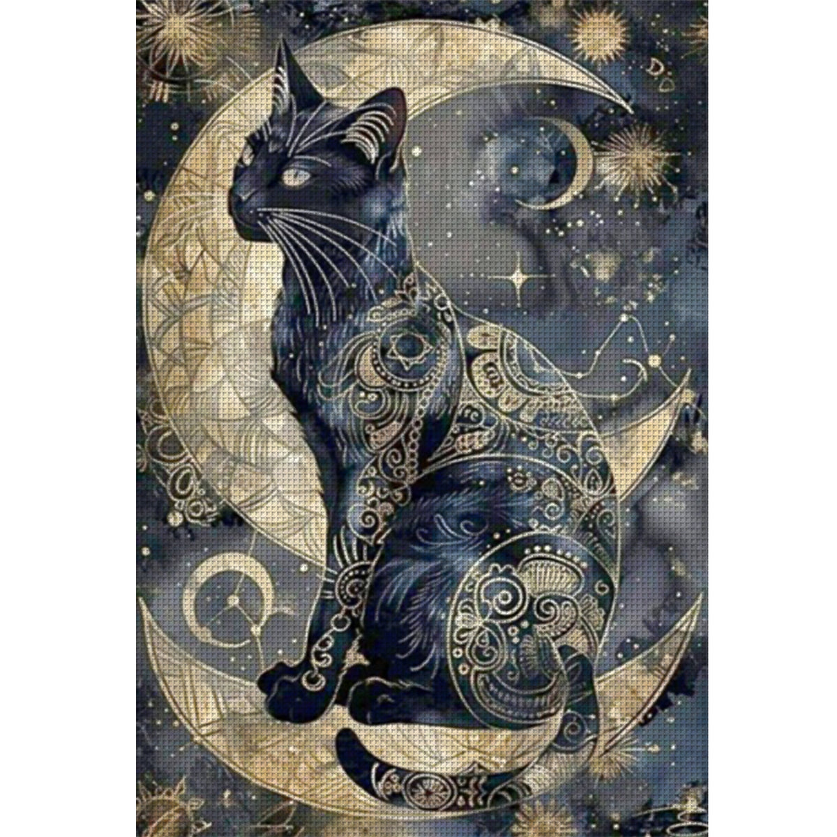 Black Cat - Full 14CT Counted Cross Stitch 40*60CM - Huacan