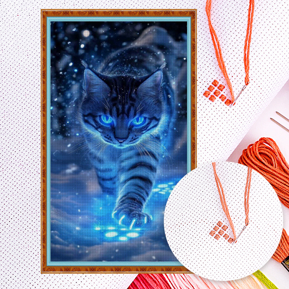 Cat - Full 14CT Counted Cross Stitch 40x70CM - Huacan