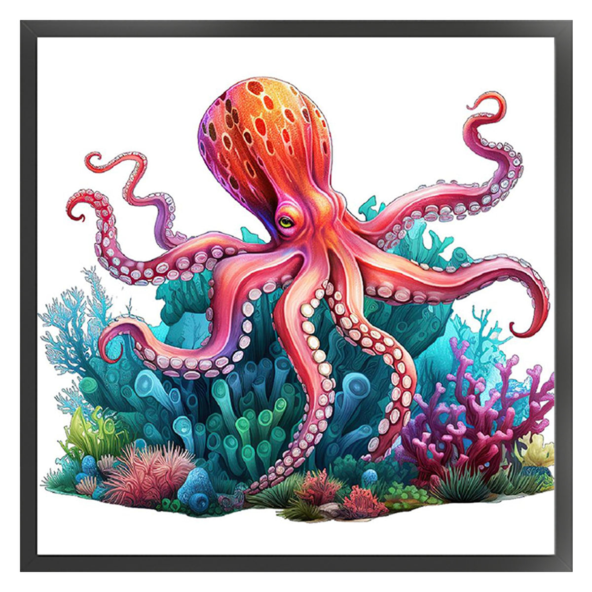 Oktopus - Vollständiges 14CT gezähltes Kreuzstichset 40*40CM - Yishu