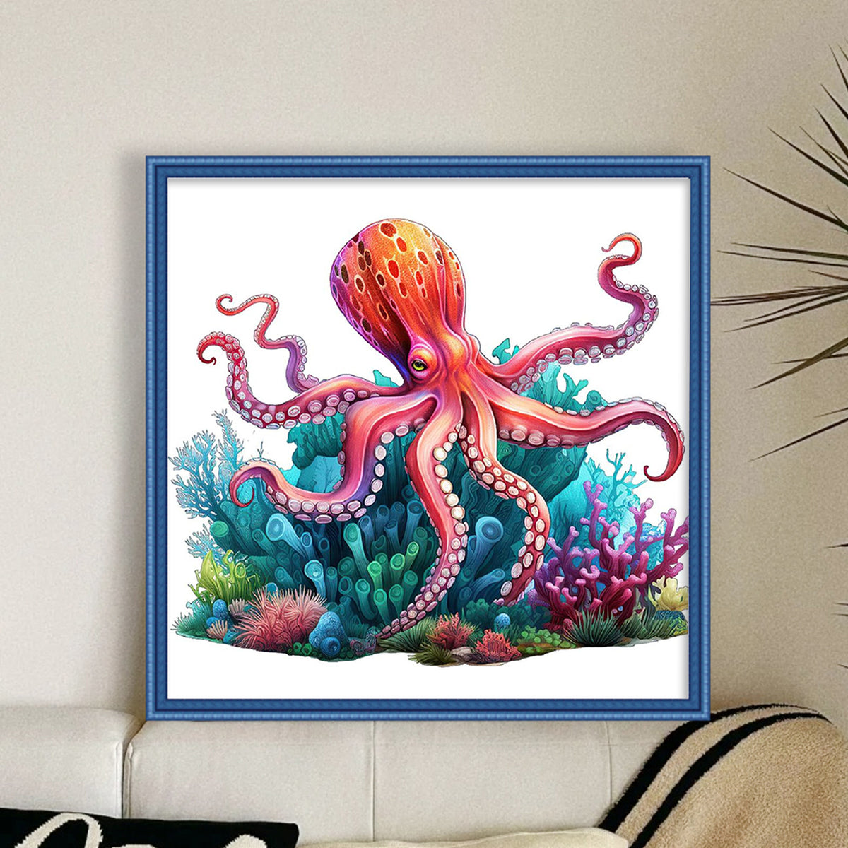 Oktopus - Vollständiges 14CT gezähltes Kreuzstichset 40*40CM - Yishu
