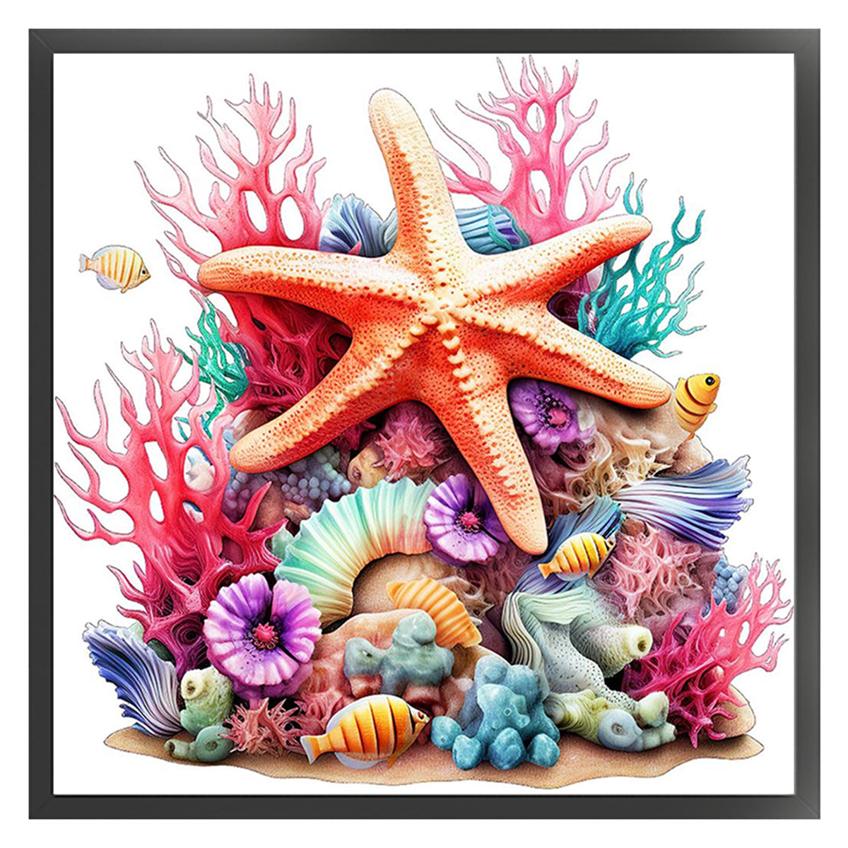 Starfish - Full 14CT Counted Cross Stitch 40*40CM - Yishu