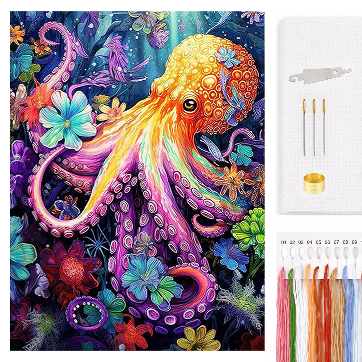 Octopus - Full 14CT Counted Cross Stitch 50*68CM - Yishu