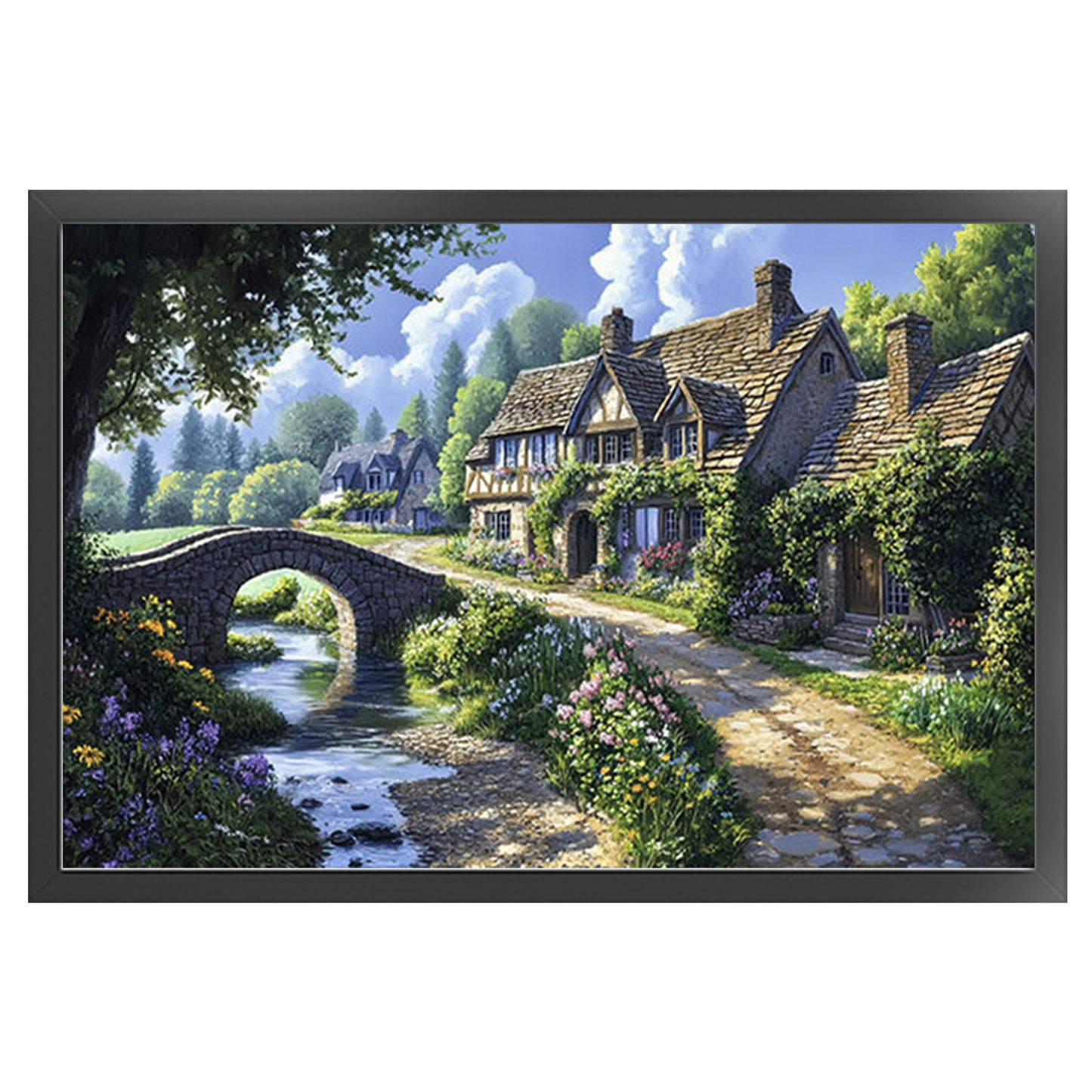 European Town - Summer - Full 11CT Stamped Cross Stitch 70x50CM - Mona Lisa