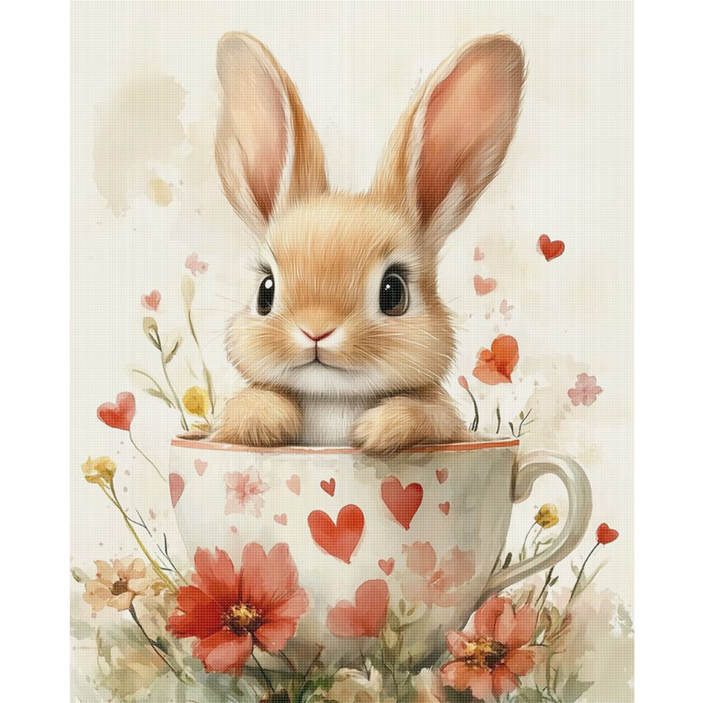 Rabbit - Full 11CT Stamped Cross Stitch 40x50CM - Huacan