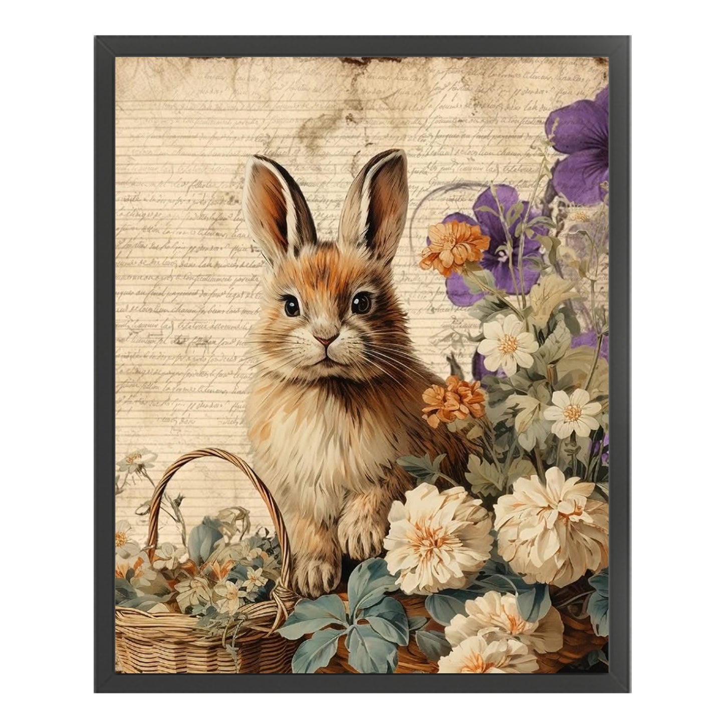 Rabbit - Full 11CT Stamped Cross Stitch 40x50CM - Huacan