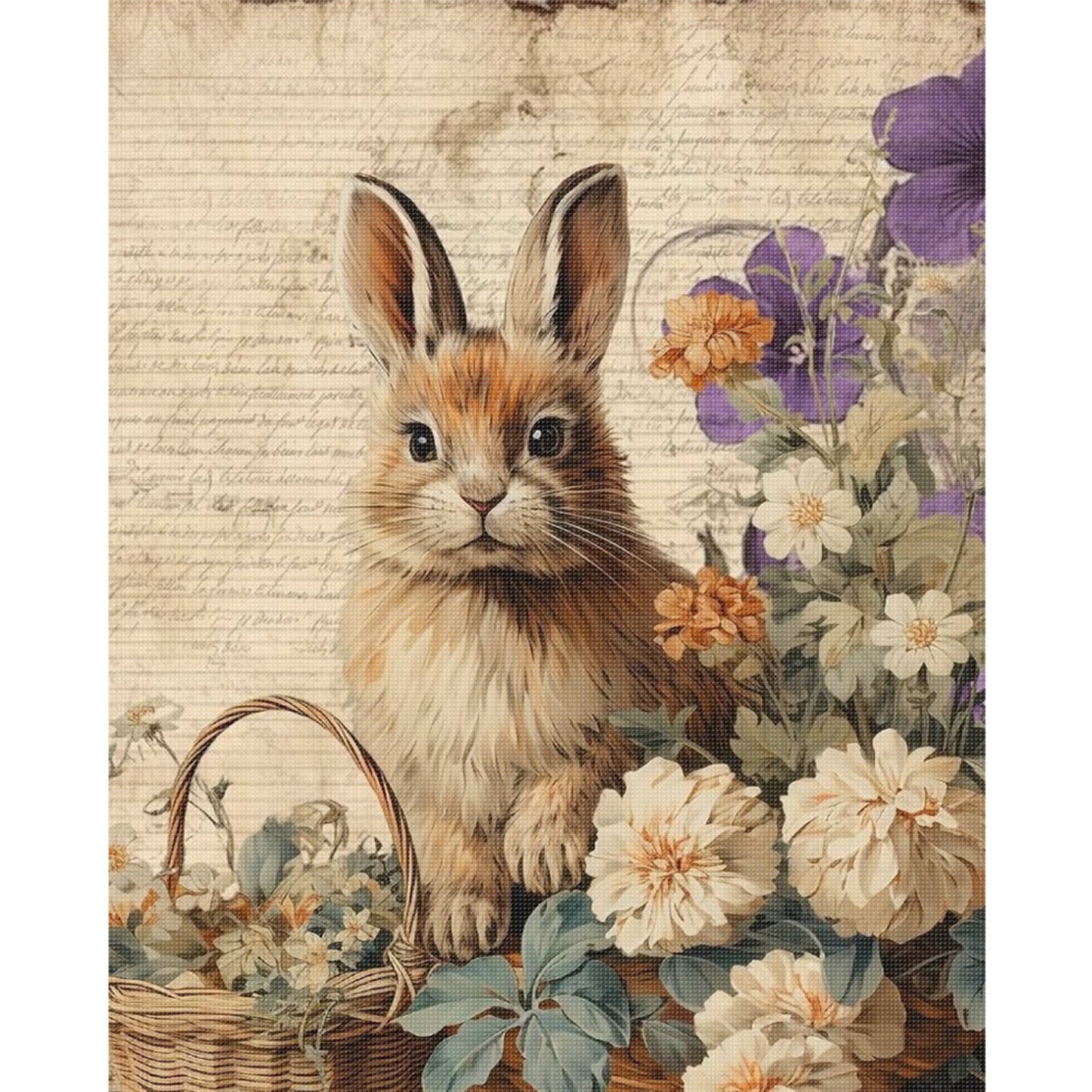 Rabbit - Full 11CT Stamped Cross Stitch 40x50CM - Huacan