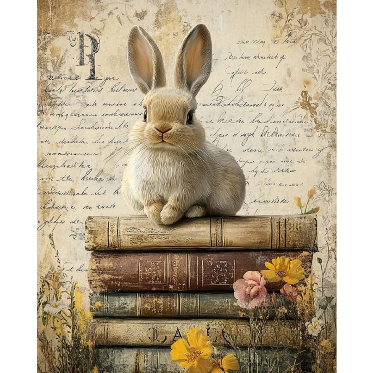 Rabbit - Full 11CT Stamped Cross Stitch 40x50CM - Huacan
