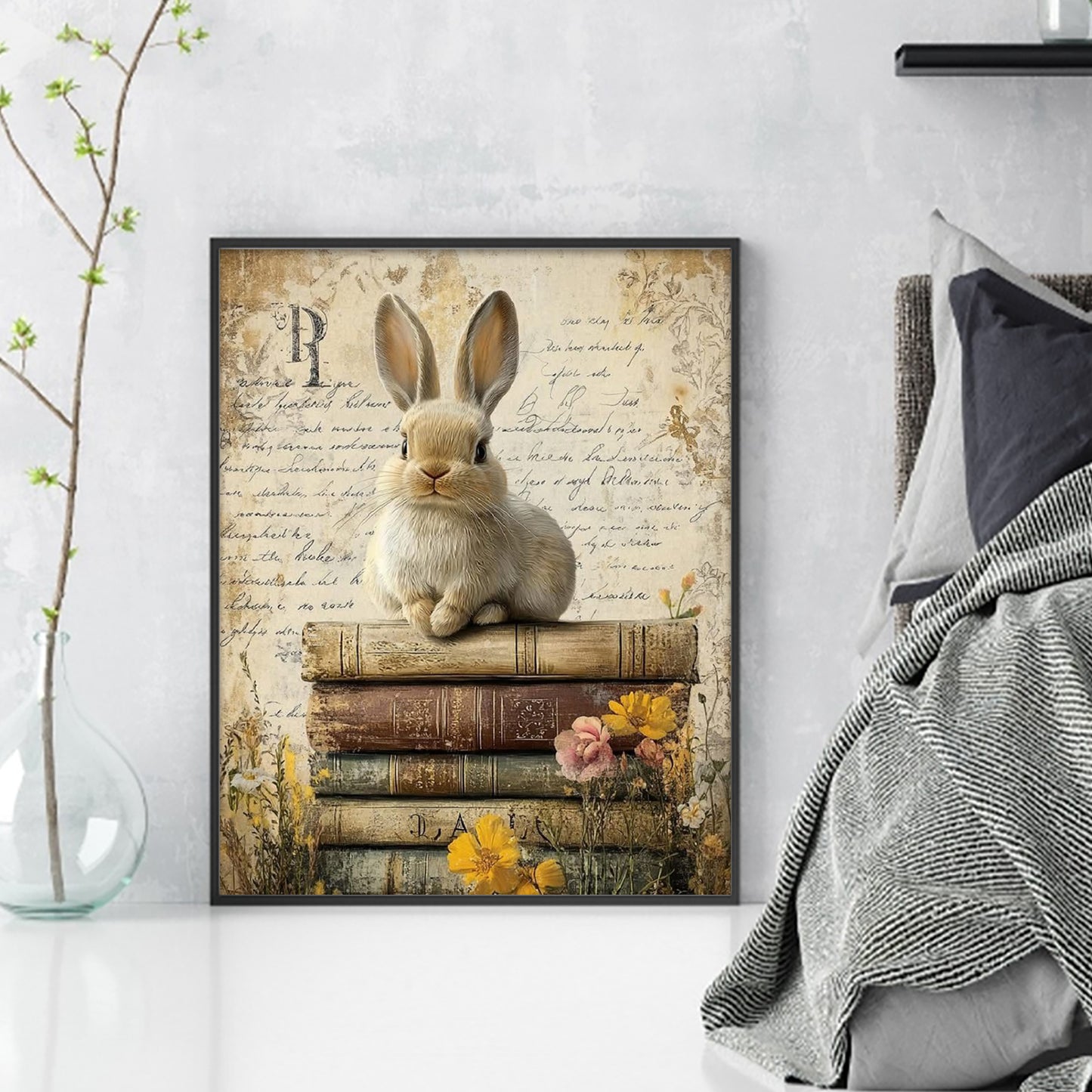 Rabbit - Full 11CT Stamped Cross Stitch 40x50CM - Huacan