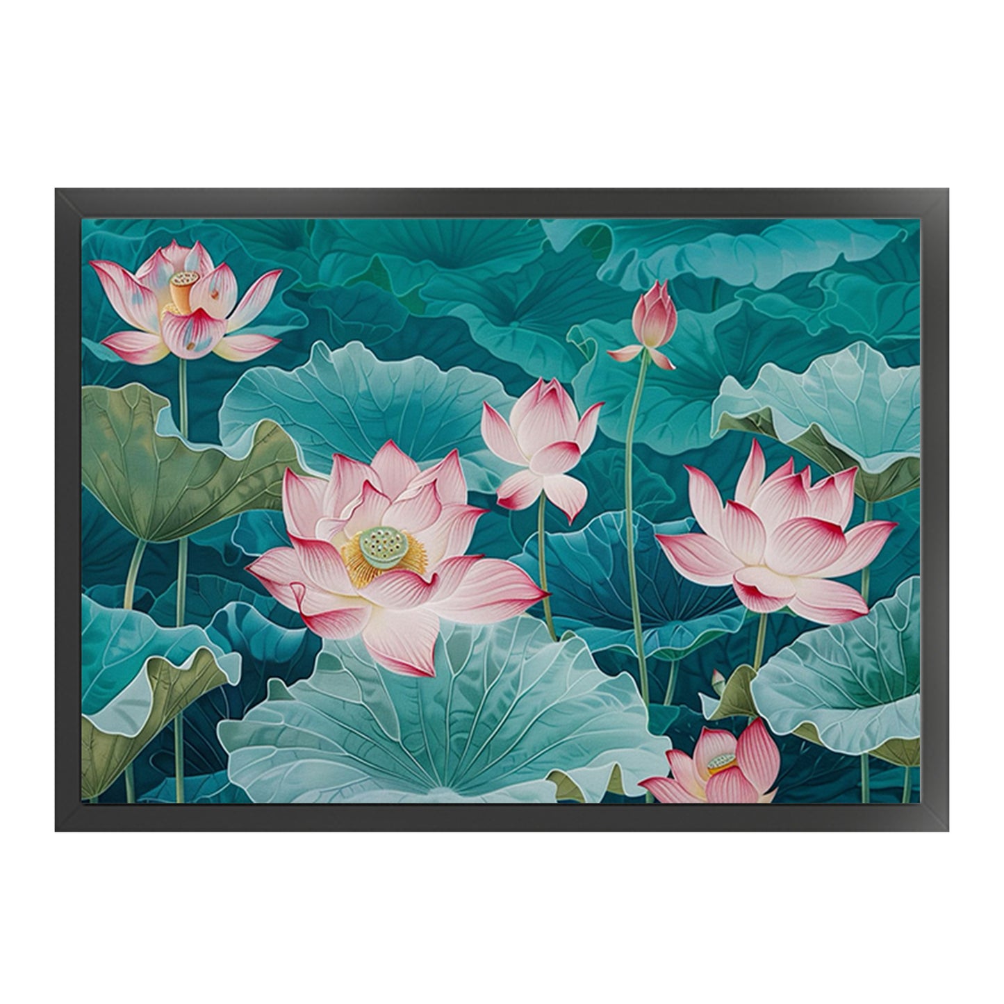 Lotus - Full 11CT Stamped Cross Stitch 50x35CM - Huacan