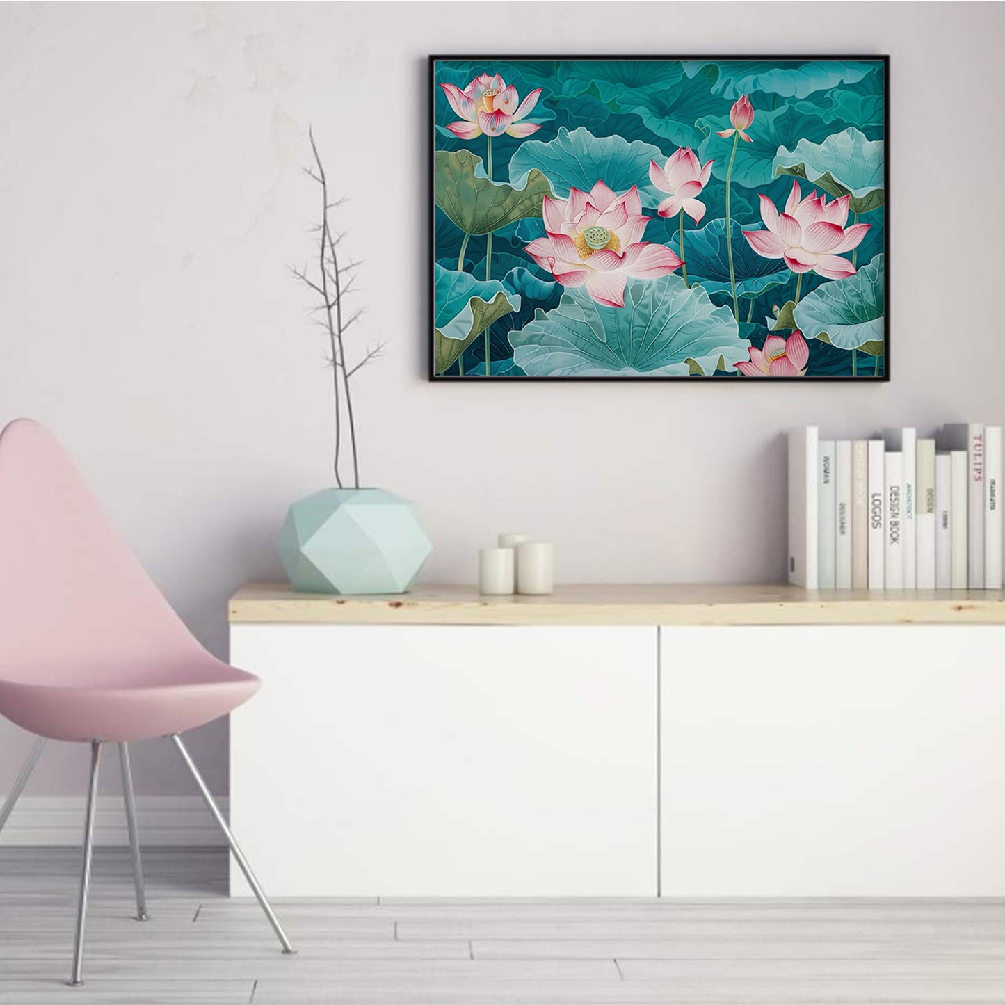 Lotus - Full 11CT Stamped Cross Stitch 50x35CM - Huacan
