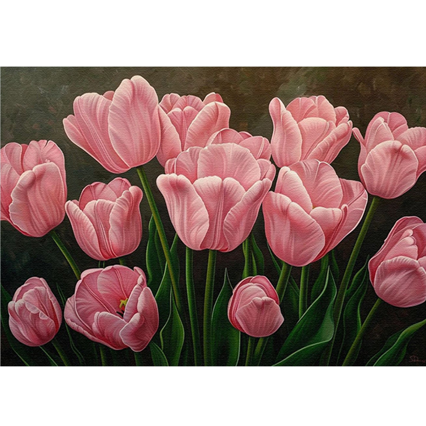 Tulip - Full 11CT Stamped Cross Stitch 50x35CM - Huacan