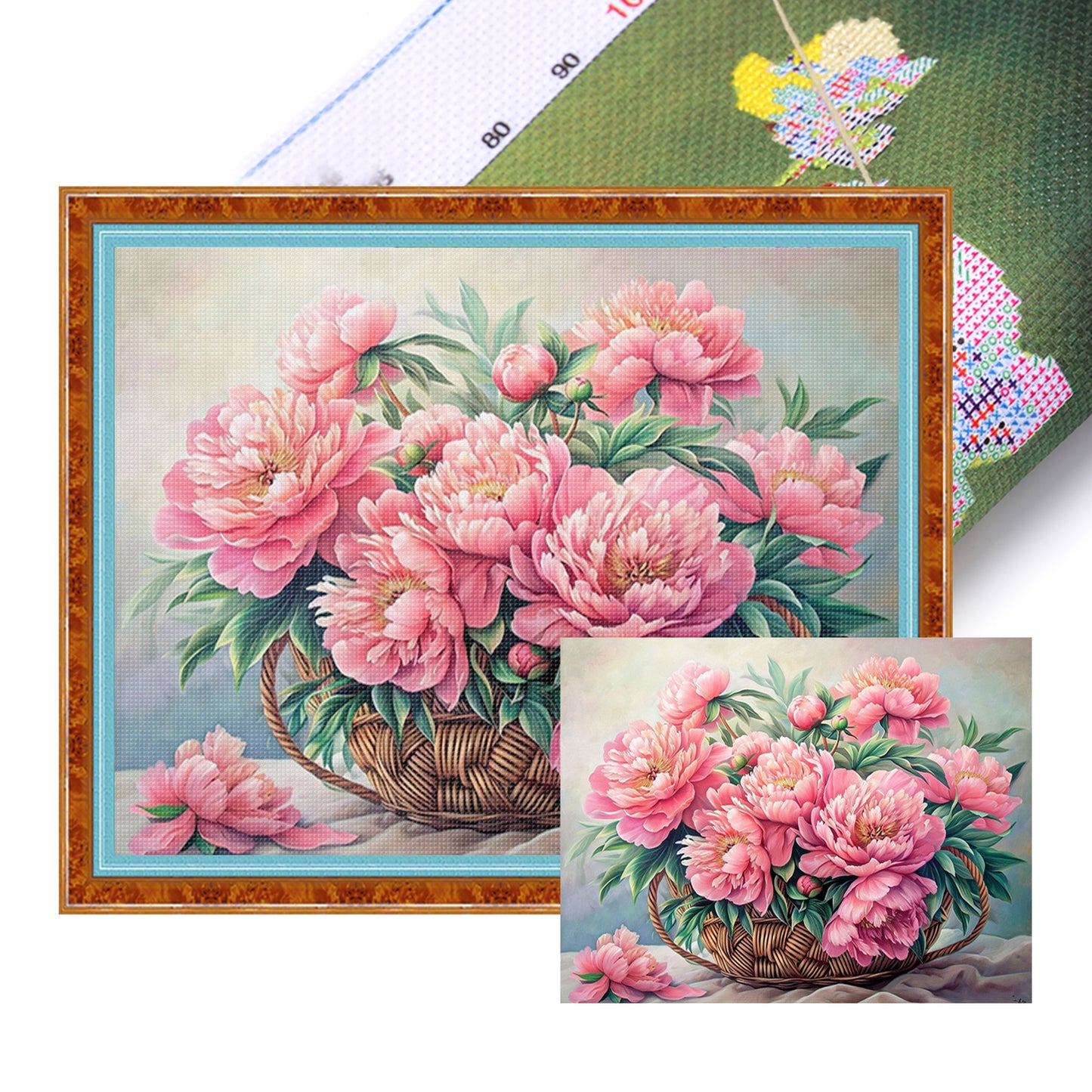 Peony - Full 11CT Stamped Cross Stitch 50x40CM - Huacan