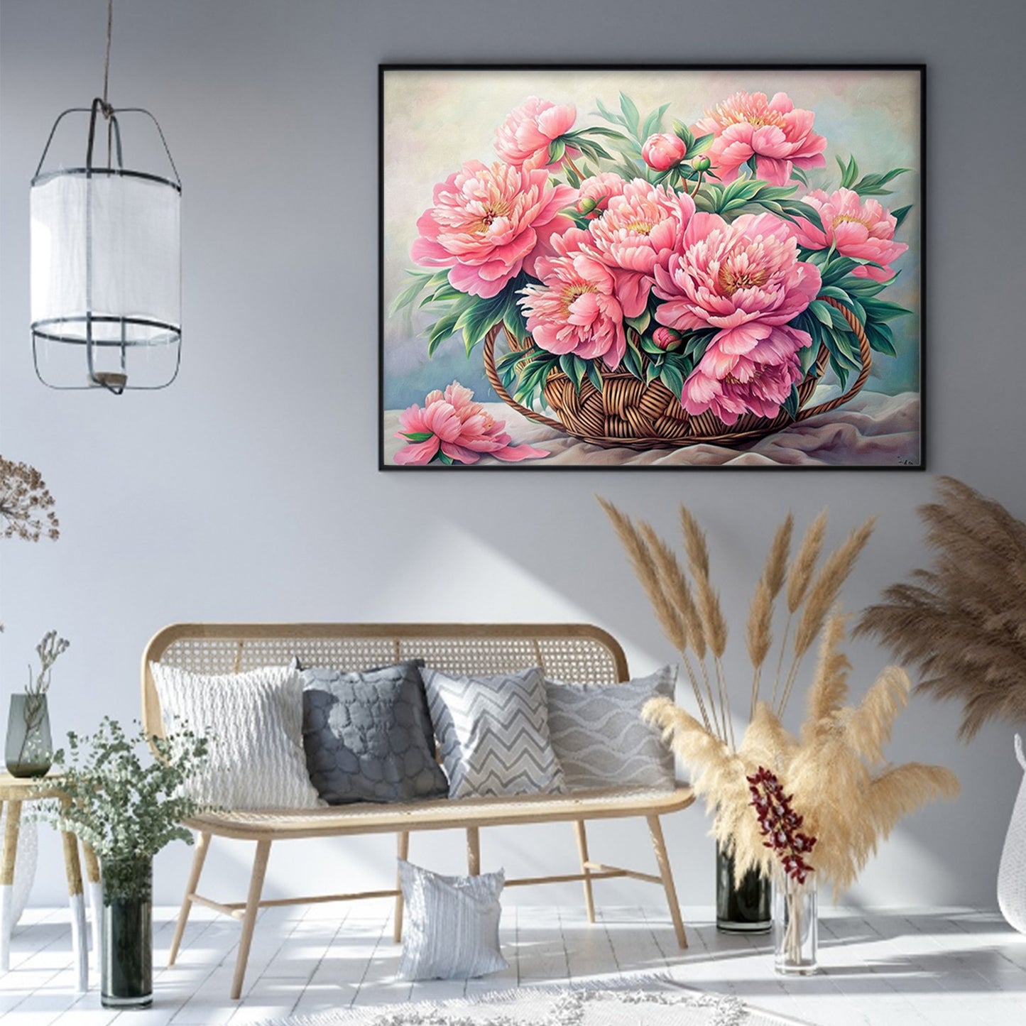 Peony - Full 11CT Stamped Cross Stitch 50x40CM - Huacan