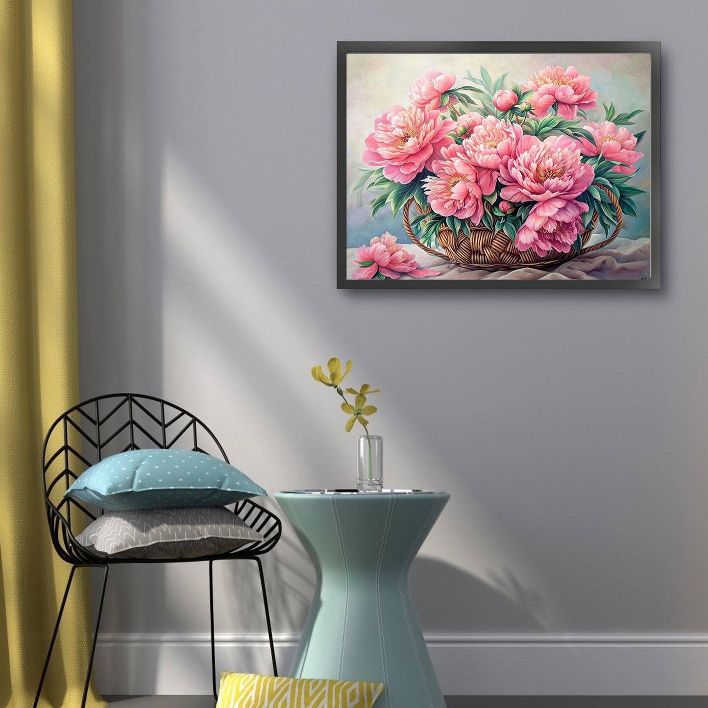 Peony - Full 11CT Stamped Cross Stitch 50x40CM - Huacan
