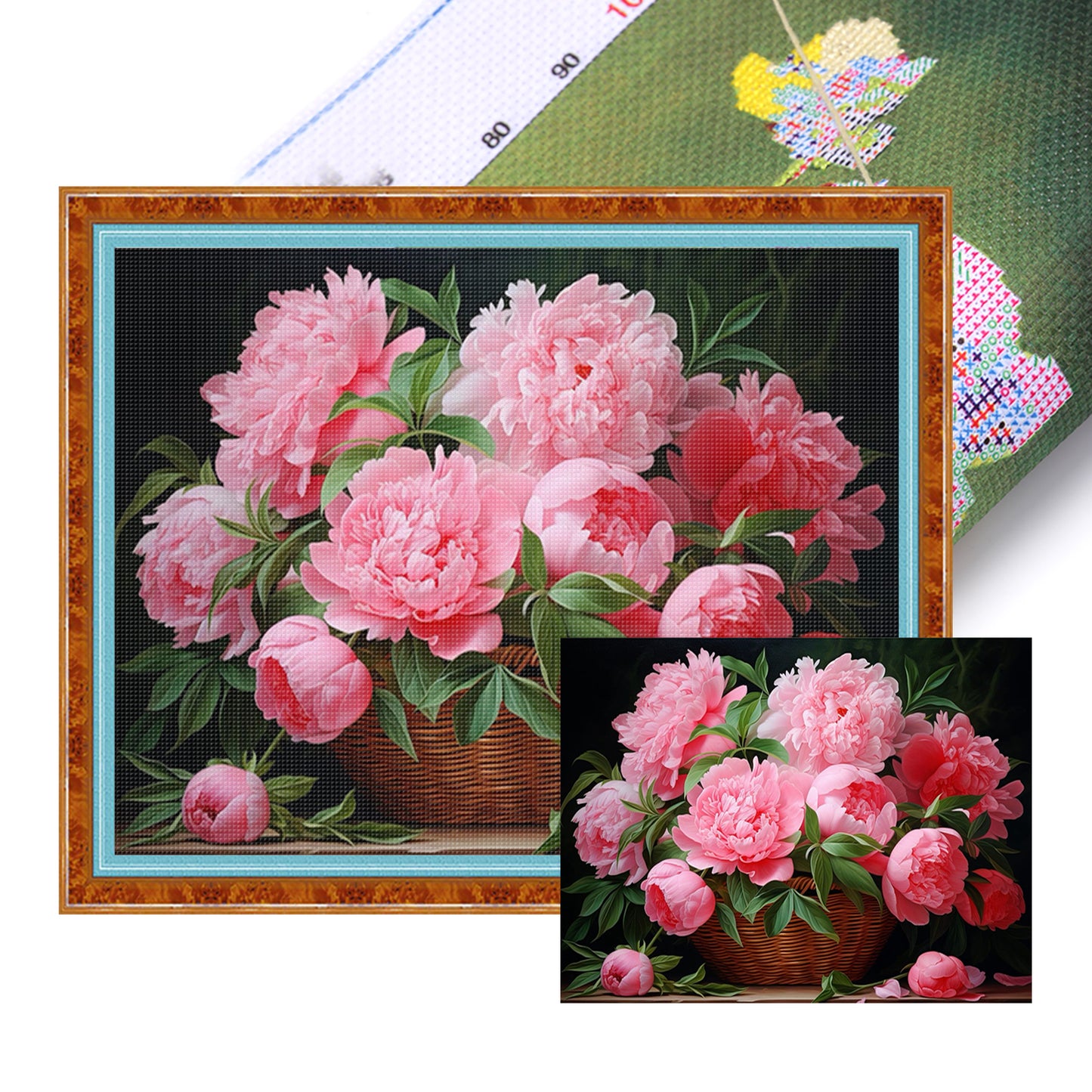 Peony - Full 11CT Stamped Cross Stitch 50x40CM - Huacan
