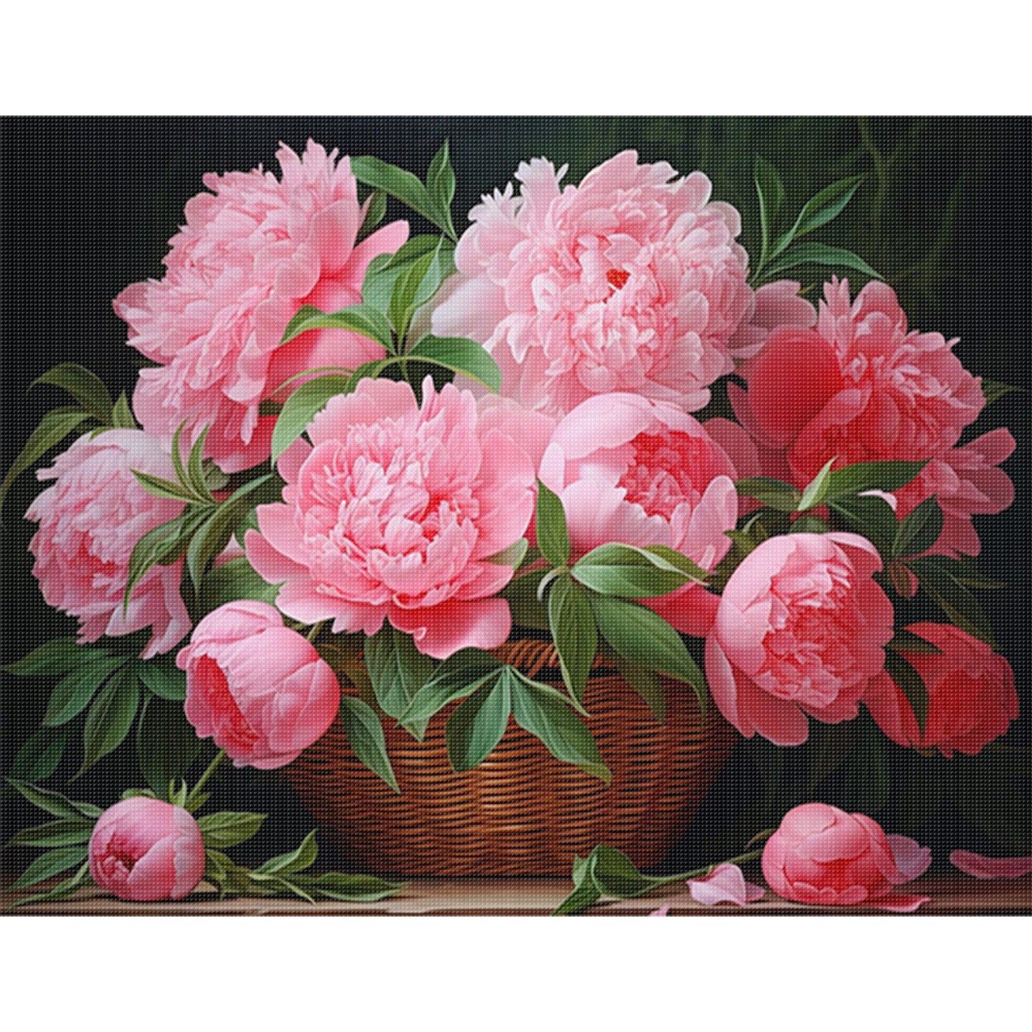 Peony - Full 11CT Stamped Cross Stitch 50x40CM - Huacan