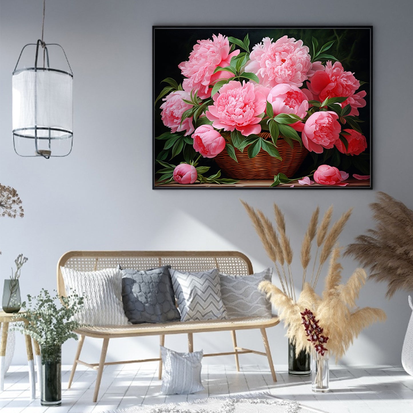 Peony - Full 11CT Stamped Cross Stitch 50x40CM - Huacan