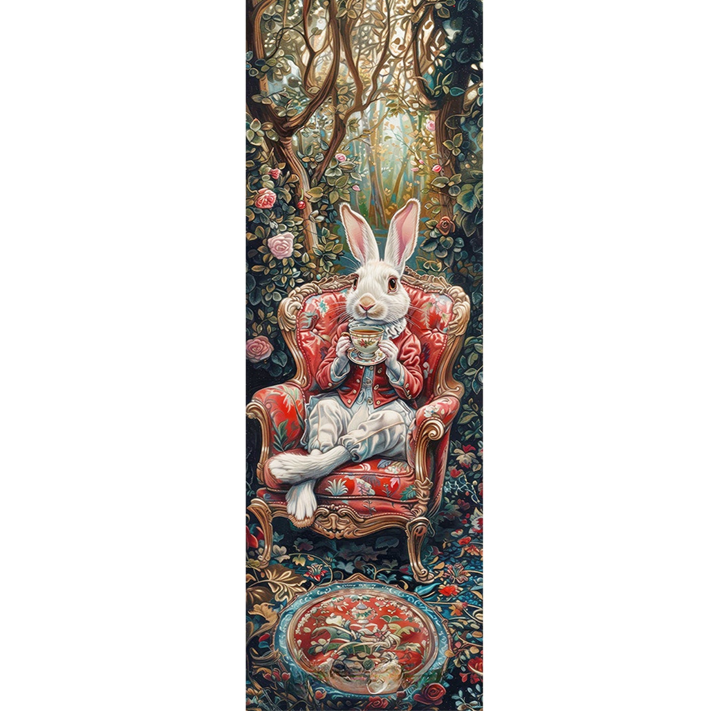 The Rabbit Drinking Tea - Full 11CT Stamped Cross Stitch 30x90CM - Yishu