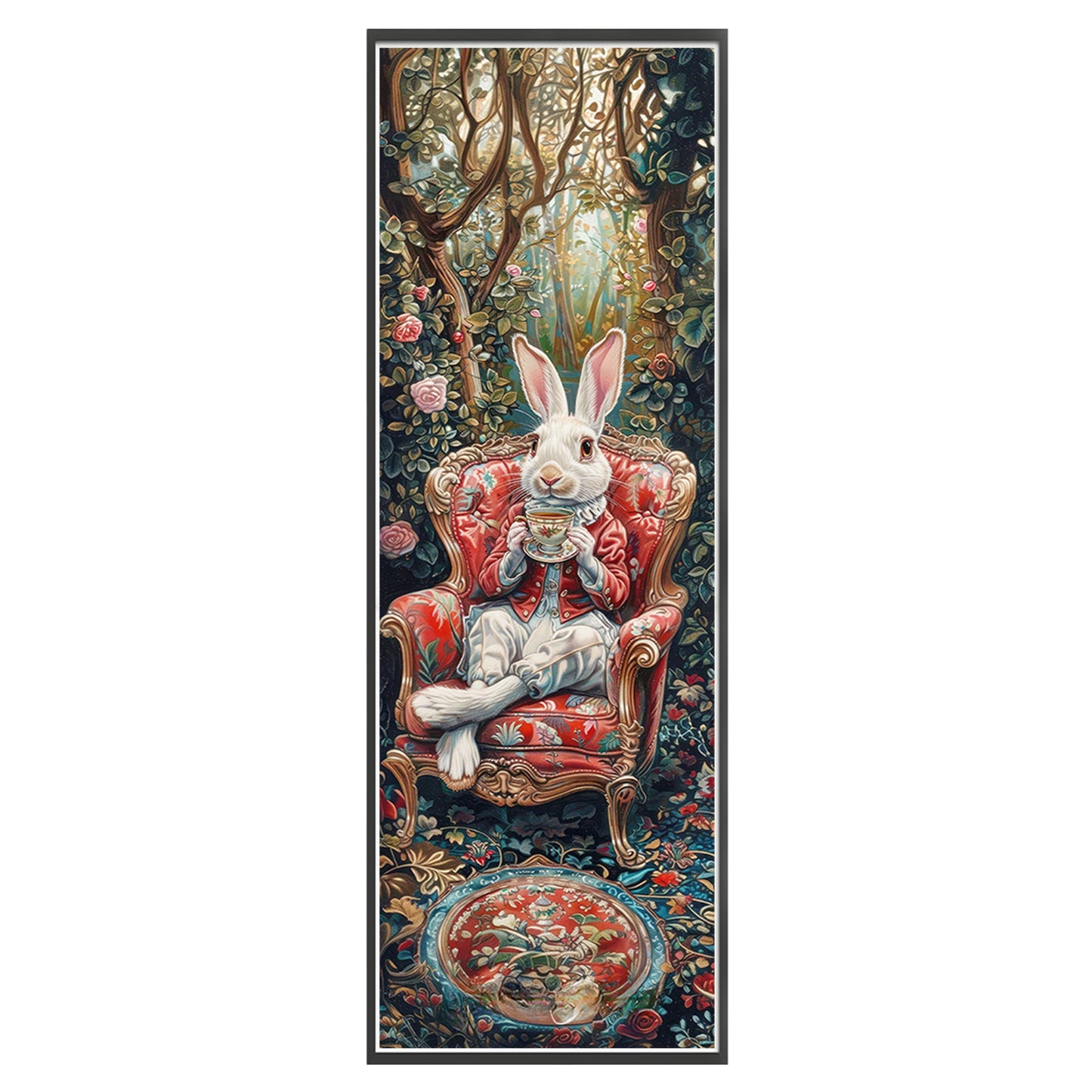 The Rabbit Drinking Tea - Full 11CT Stamped Cross Stitch 30x90CM - Yishu