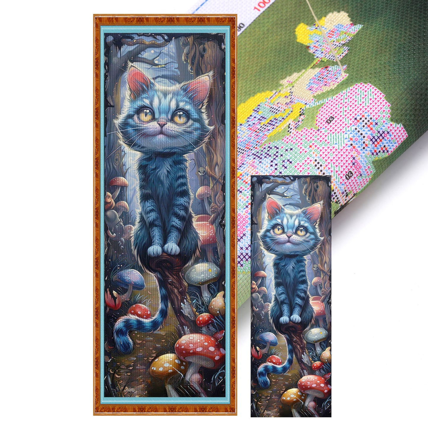 Cat - Full 11CT Stamped Cross Stitch 30x90CM - Yishu