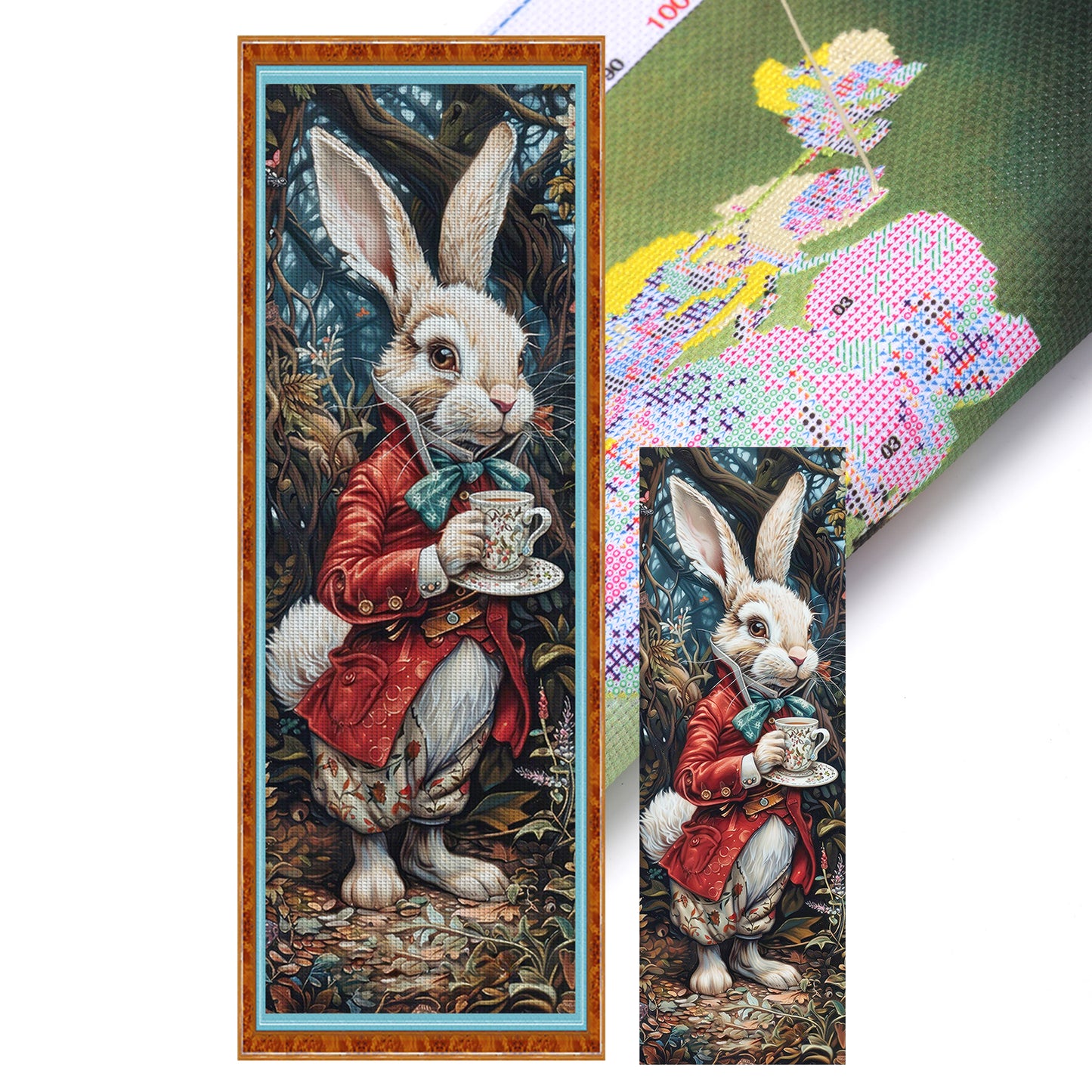 Rabbit - Full 11CT Stamped Cross Stitch 30x90CM - Yishu