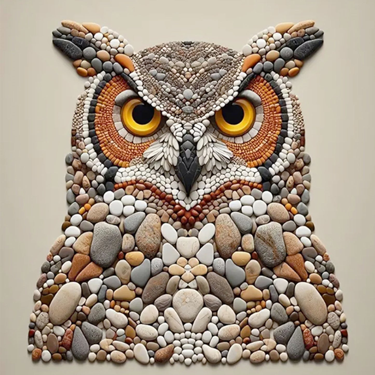 Owl - Full 11CT Stamped Cross Stitch 40x40CM - Yishu