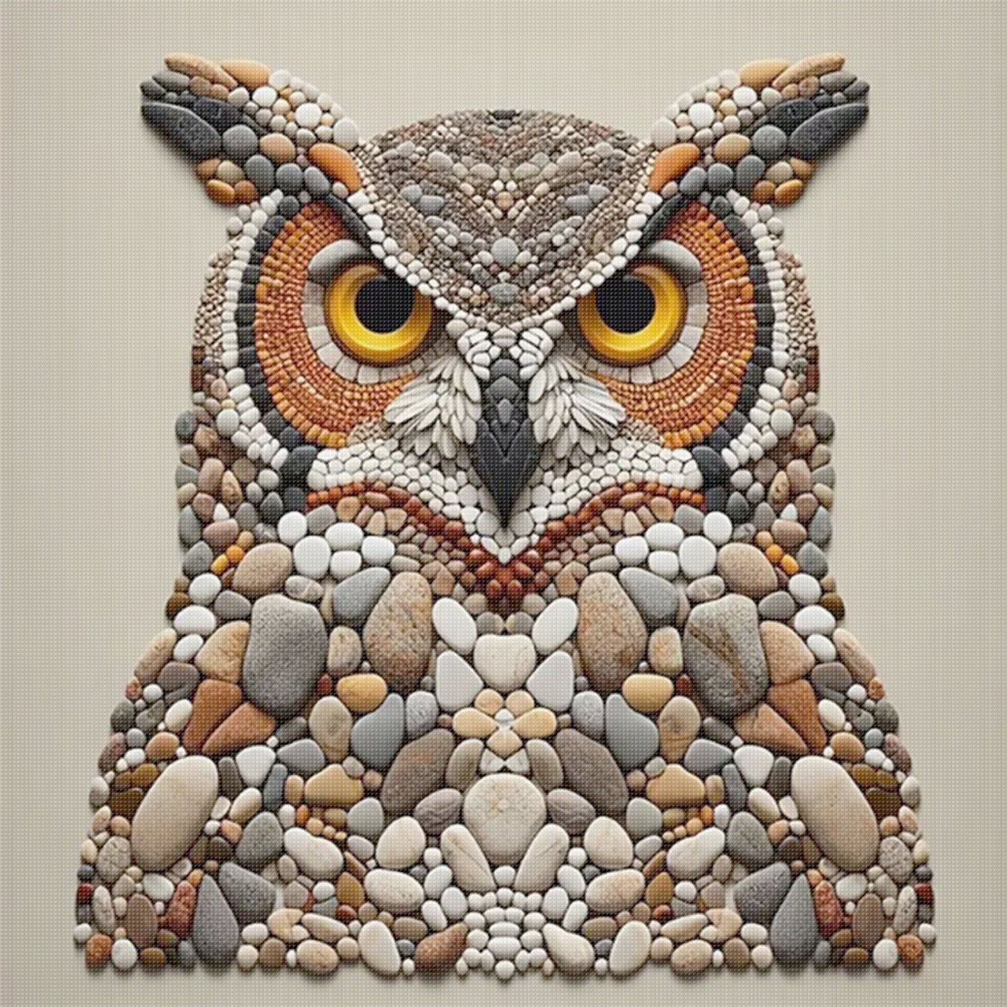 Owl - Full 11CT Stamped Cross Stitch 40x40CM - Yishu