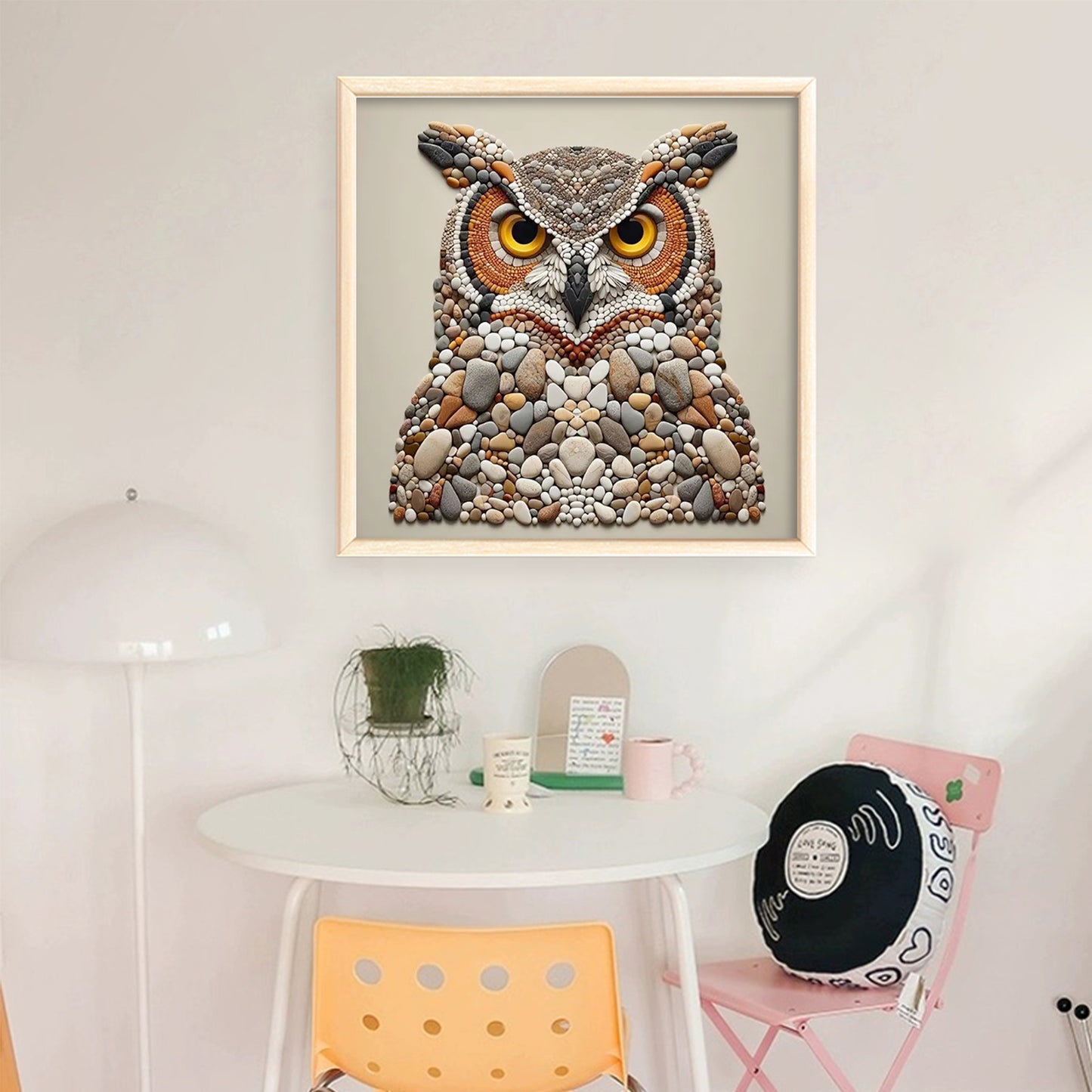 Owl - Full 11CT Stamped Cross Stitch 40x40CM - Yishu