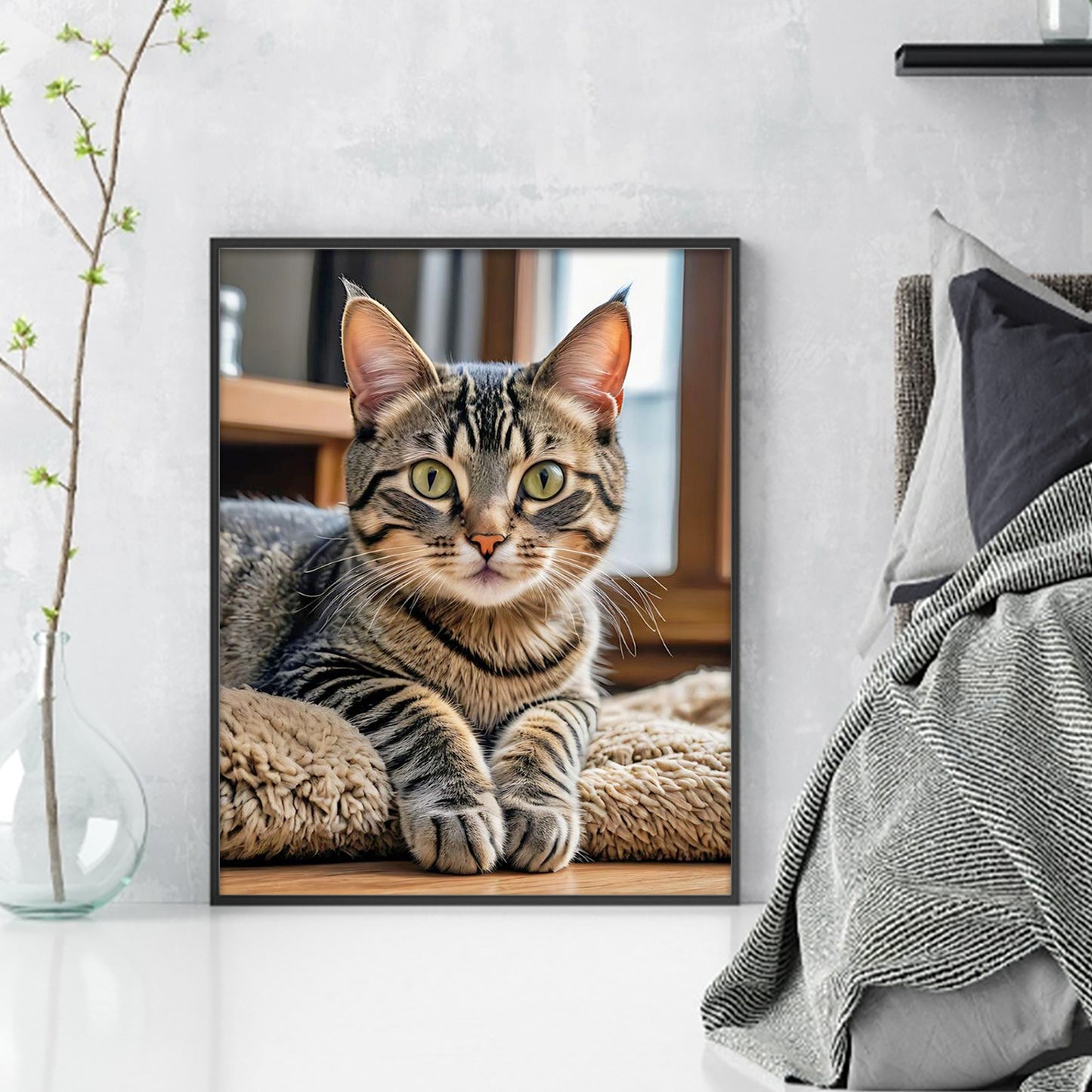 Cat - Full 11CT Stamped Cross Stitch 40x50CM - Yishu