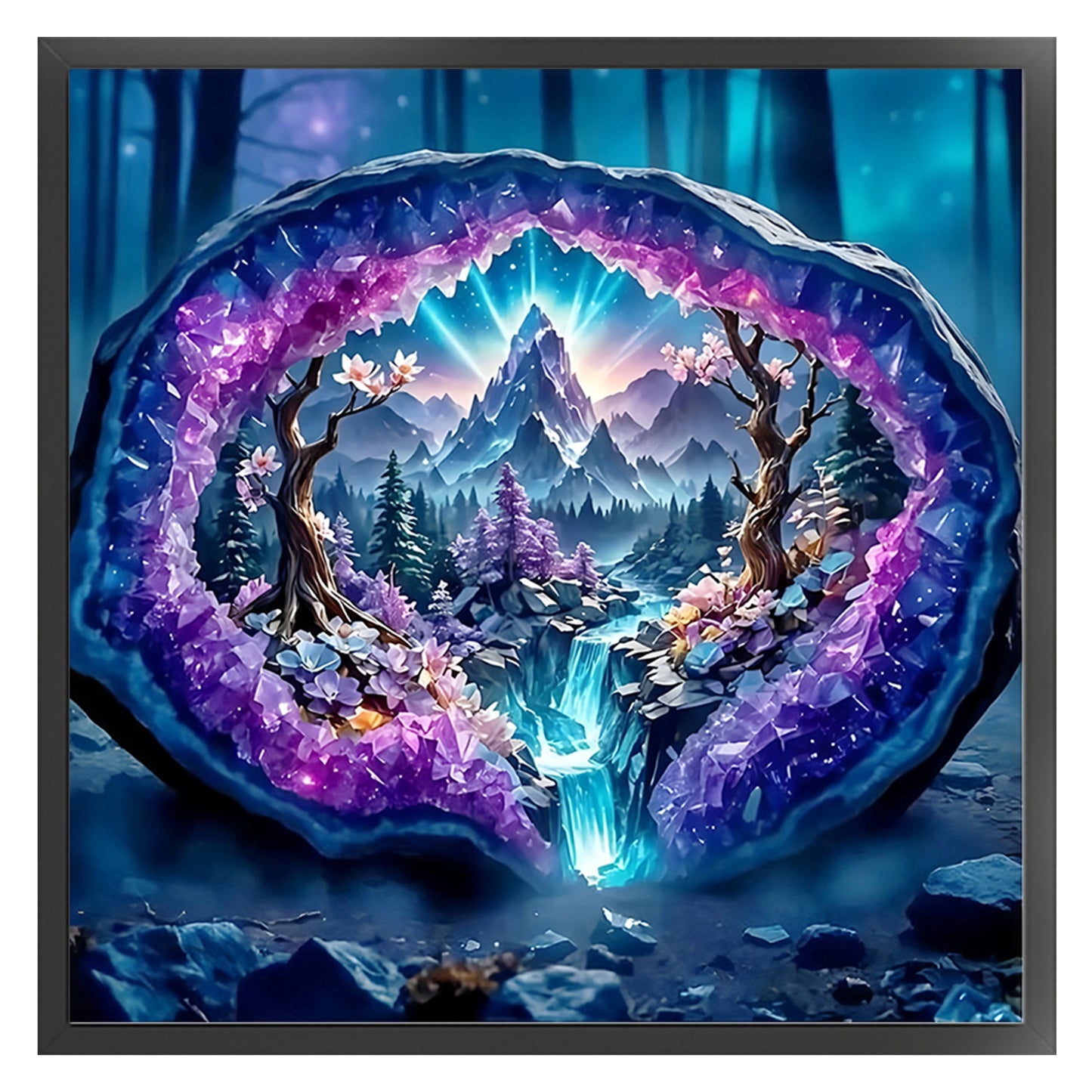 Amethyst Landscape - Full 11CT Stamped Cross Stitch 45x45CM - Yishu